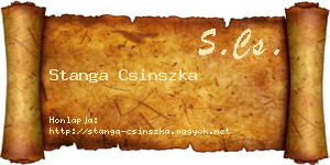 Stanga Csinszka névjegykártya